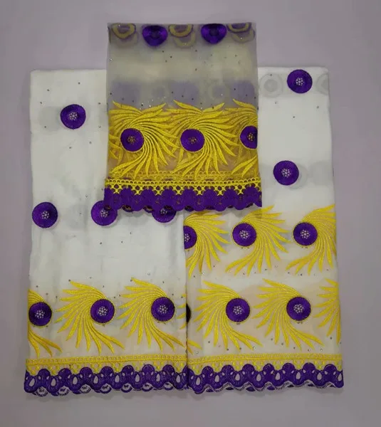 

Amazing 3pcs/set African cotton lace Swiss voile lace fabric and Frnech net lace material for sewing dress YCS13