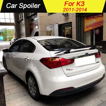 

For Kia K3 2011 2012 2013 2014 High Quality ABS Material Primer Color Car Tail Wing Decoration Rear trunk Spoiler(With LED LAMP)