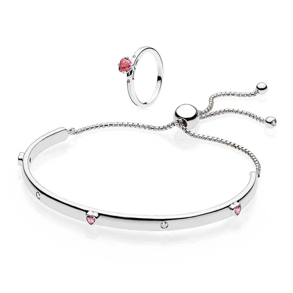 

100% 925 Sterling Silver SALE - You And Me Ring Set Charms Rings Fit DIY Original Jewelry A set of prices