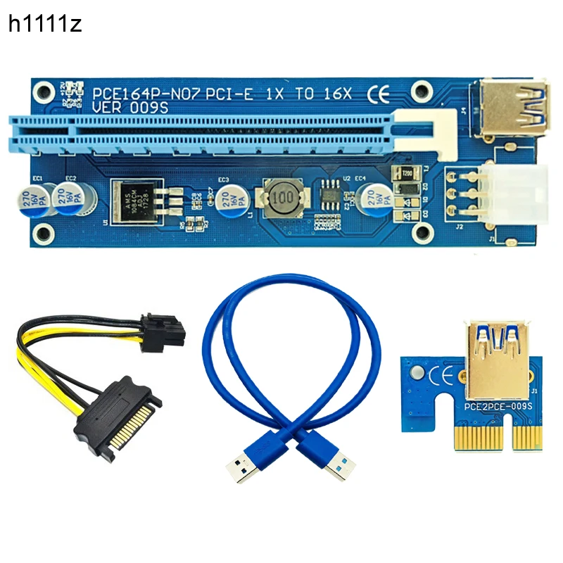 Адаптер-переходник VER009S PCI-E PCI Express Molex 6Pin на SATA 1X 16X 50 шт. кабель USB 3 0 светодиодный