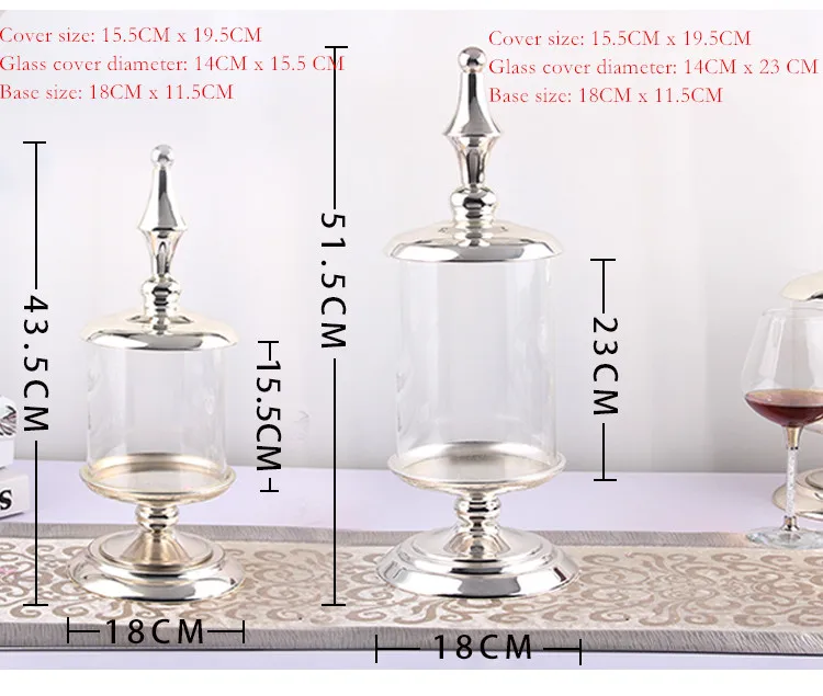 50 см стеклянную банку конфеты в европейском стиле высокого качества для хранения металла может свадебный банкет украшение стола контейнер для хранения продуктов бутылки