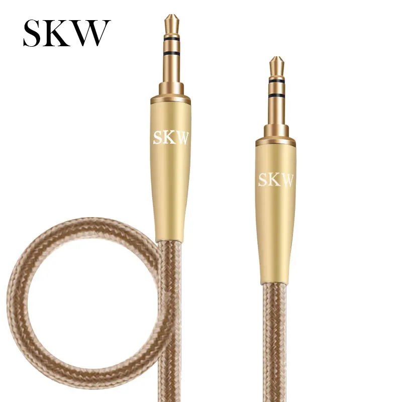 SKW Aux Cable For Car(Hi-Fi Mm Stereo Audio Cable, 1/8u2033 90  Degree Headphone Jack Cord For Home Stereo, IPhone, IPod, IPad, Echo Dot, 