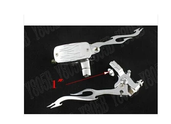 

Chrome Flame 1" Handlebar Brake Clutch Levers Reservoir For Honda Shadow Spirit Sabre Aero ACE Steed VLX 400 600 1100 DLX VTX