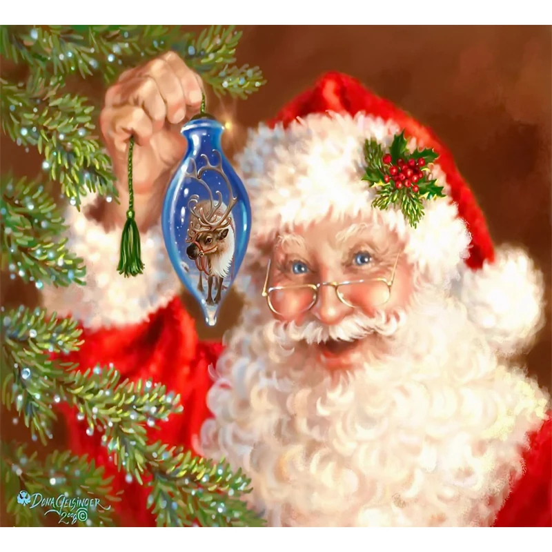 

5D Diy Diamond Painting Cross Stitch Diamond Embroidery Diamond Mosaic pattern Christmas Santa Claus round drill gift 30*30cm