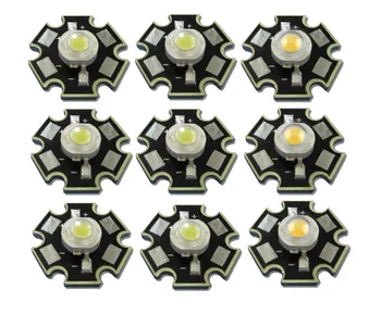 

10pcs/lot High Power 1W 3W Cool / Warm White 3000K 4000K 6500K LED Bulb Chip Crystal Diodes Light With 20mm AL Star Base