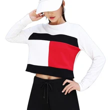 Дизайн, длинный рукав, для йоги рубашка подходит для молодых женщин, верхняя одежда укороченный Топ Спортивная одежда для бега прогулок свободные Свитера с круглым вырезом