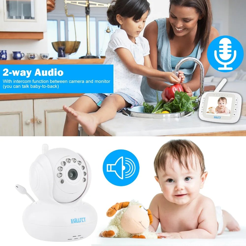 Harga 2.4G Hz Nirkabel Video Baby Monitor dengan Kamera IR Malam Visi Kamera BEBE Pan Tilt Remote Pengawasan Video Nanny bayi Cam