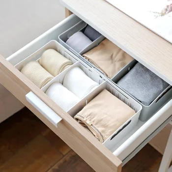 

Multi-gird Underwear Bra Organizer Drawer Closet Organizer Extendible Storage Box Case Scarfs Ties Socks Organizers Household