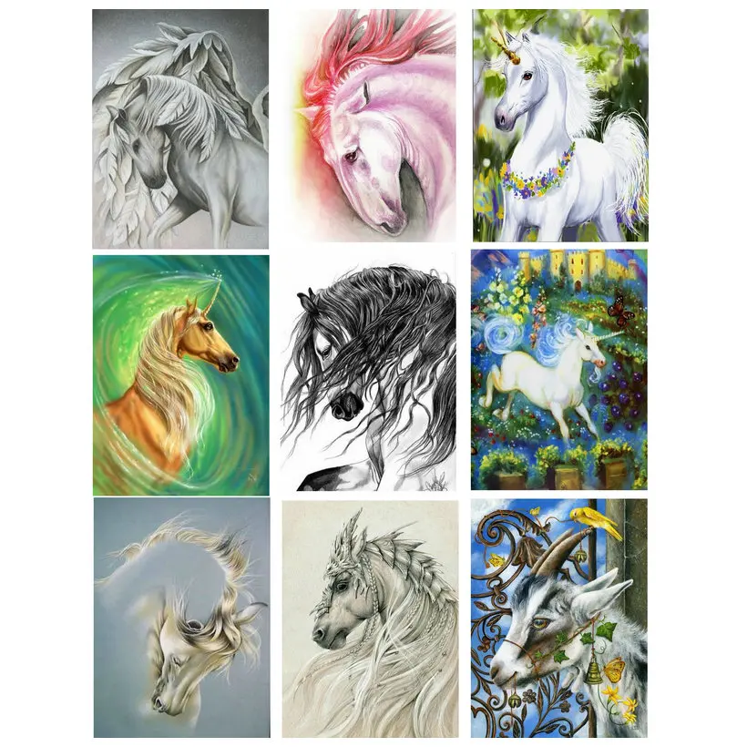 

Full Drill circular Diamond 5D DIY Diamond Painting" horse"Diamond Embroidery Cross Stitch Rhinestone Mosaic Painting