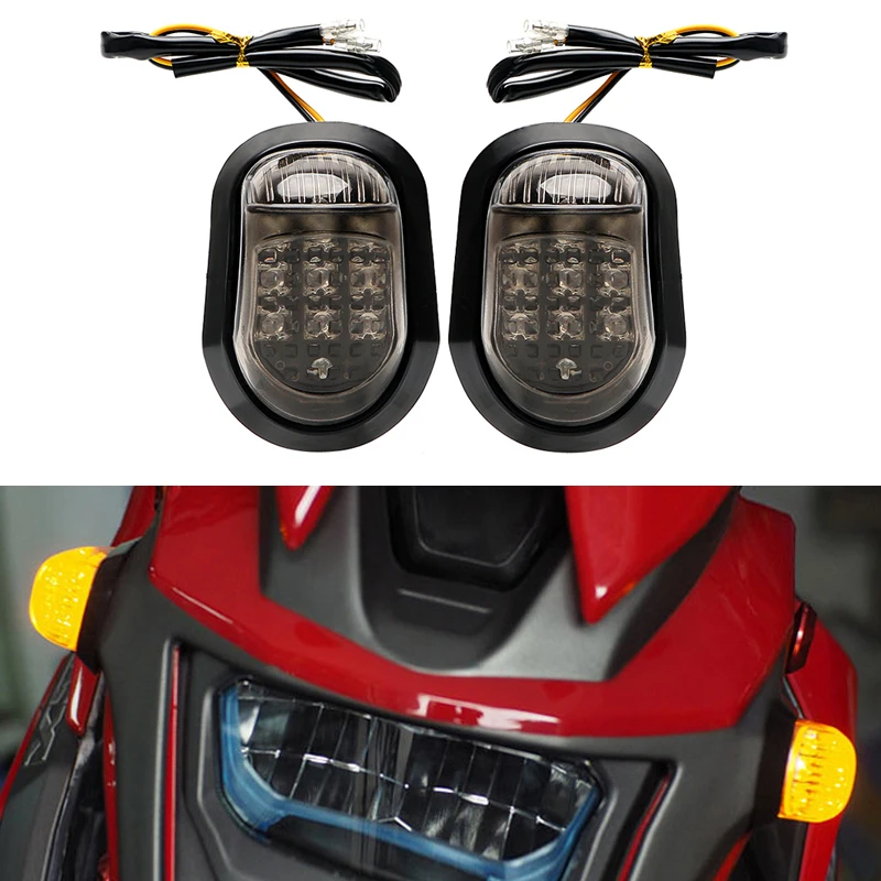 

2pcs Motorcycle Front Turn Signal Light 12V 9-LED Flashing Indicators Lamp Yellow Turn Signal Light