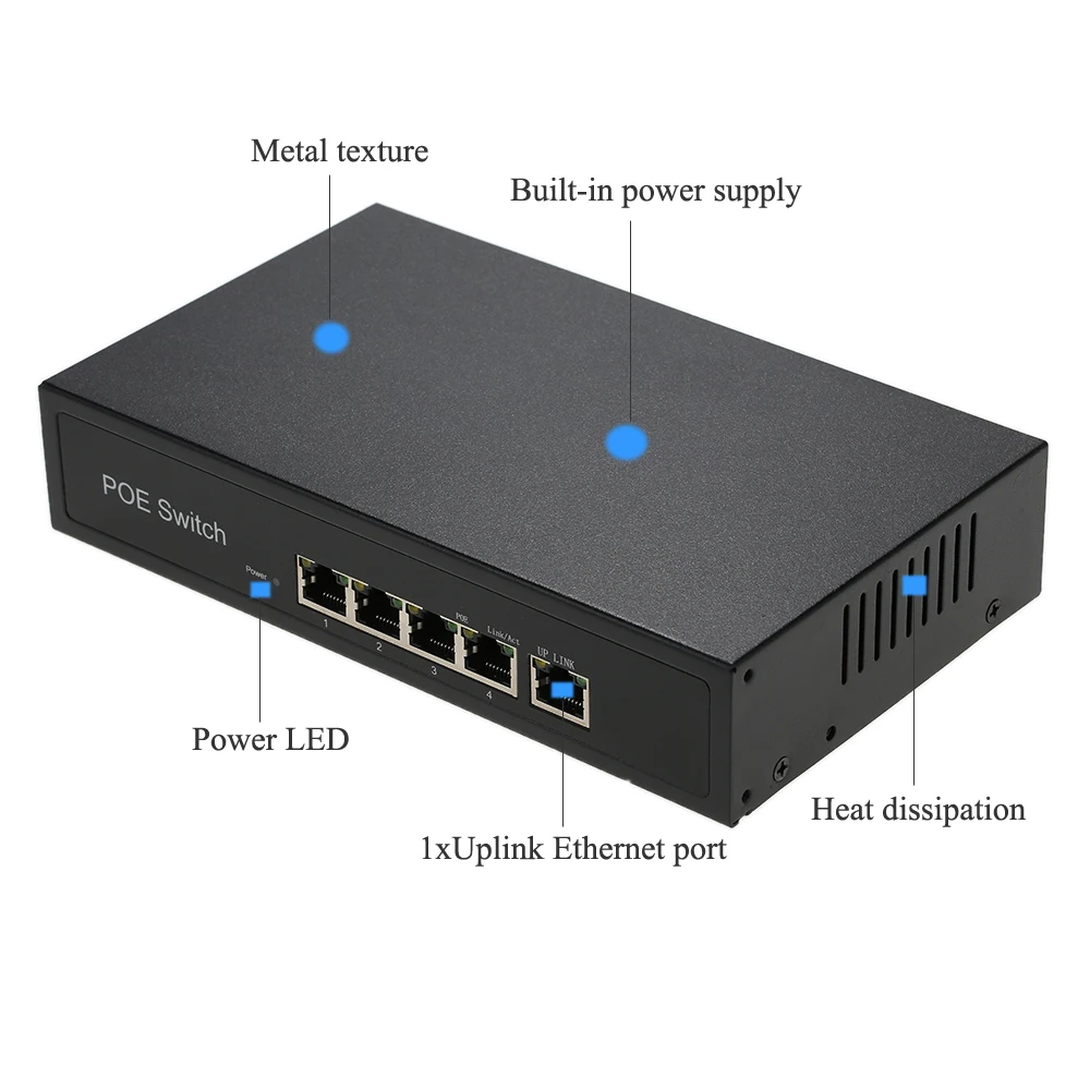 Евровилка 1 + 4 порта 10/100 Мбит/с встроенный источник питания|poe switch 10 port|poe portswitch poe