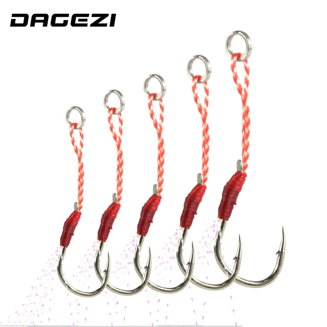 DAGEZI New 10pcs/lot High Carbon Steel Fishing Hooks with Line