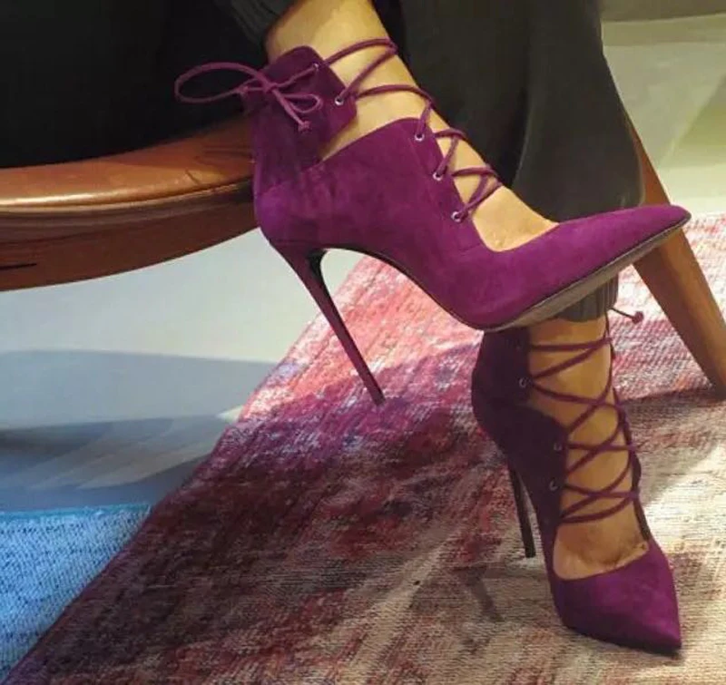 

Hot Selling Spring Women Cross-strappy Pointed Toe High Heels Hollow Out Lace up Gladiator Sandals Shoes Women Sexy Party Shoes