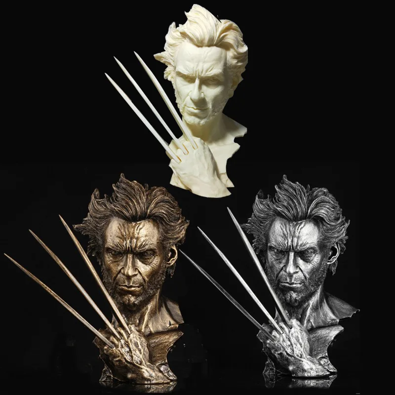 

1/4 X-MEN Wolverine Hugh Jackman Copper or Iron, White painting Bust Statue for fans collection and holiday gift