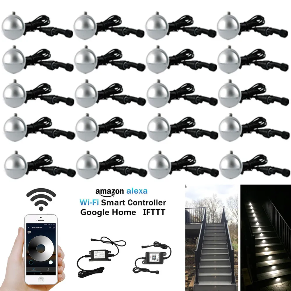 20X 35mm Low Voltage Half Moon LED Deck Rail Step Stair Fence Lights