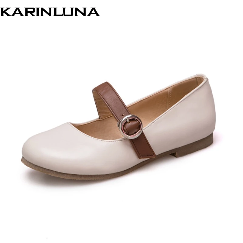 

KARINLUNA Women's Bukle Up Mary Janes flats women shoes comfortable Spring Autumn Casual Shoes Woman Flats Big Size 34-43