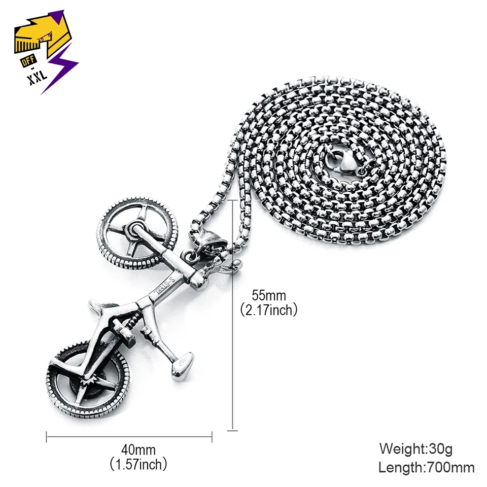 Винтажный Байк ожерелья для мужчин и женщин античный из нержавеющей стали серебряный подвеска в форме велосипеда длинные цепочки, ожерелья Фристайл BMX ювелирные изделия