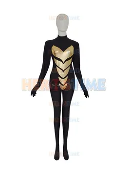 

Black And Gold Spandex Marvel The Avengers Superhero Costume fullbody style zentai suit halloween costume