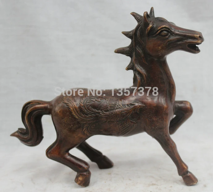 

shitou 00585 8" China Chinese Fengshui Bronze Success Zodiac Year Tang Horse Phoenix Statue discount 30% (C0324)