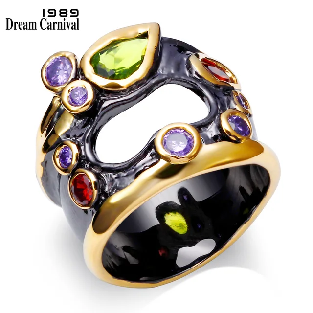 DreamCarnival1989 Olivina Colore Rosso Viola CZ Squilla per le Donne Neo-Gotico DreamCarnival1989 Olivina Colore Rosso Viola CZ Squilla per le Donne Neo-Gotico