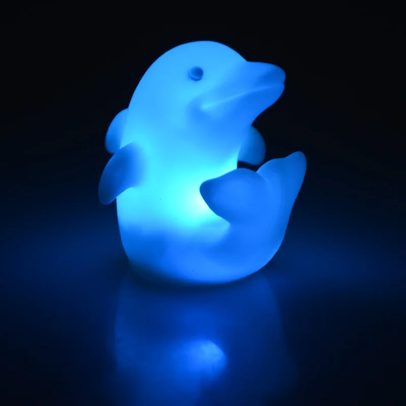 Fashion Multi Color Dolphin Colorful font b LED b font Flashing font b Lamp b font