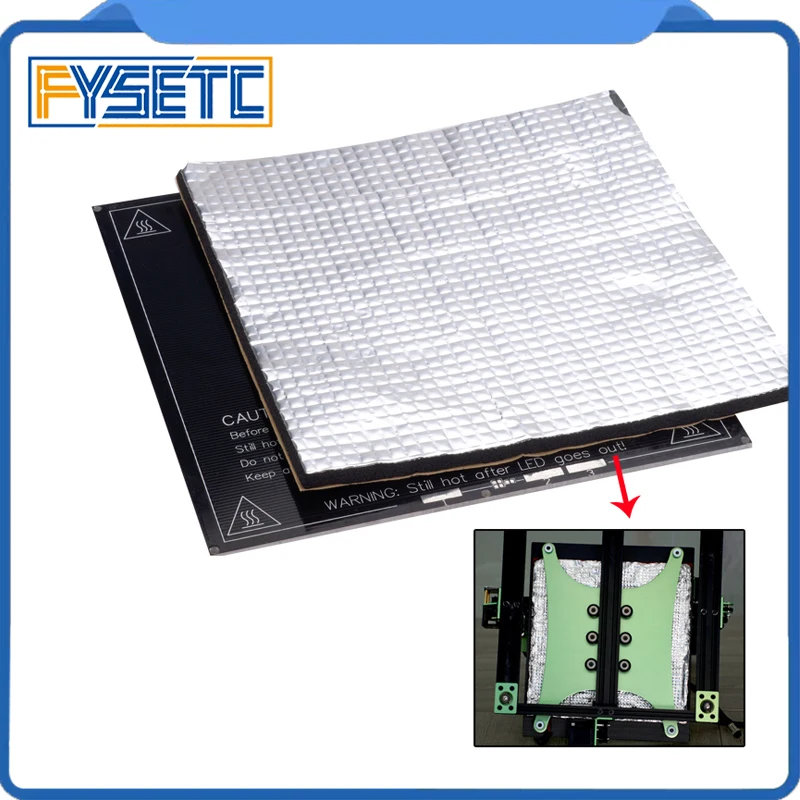 2 قطع 200 ملليمتر/300 ملليمتر التدفئة السرير الحرارة العزل القطن احباط ذاتية اللصق العزل القطن ملصقا 10 ملليمتر سمك 3D طابعة