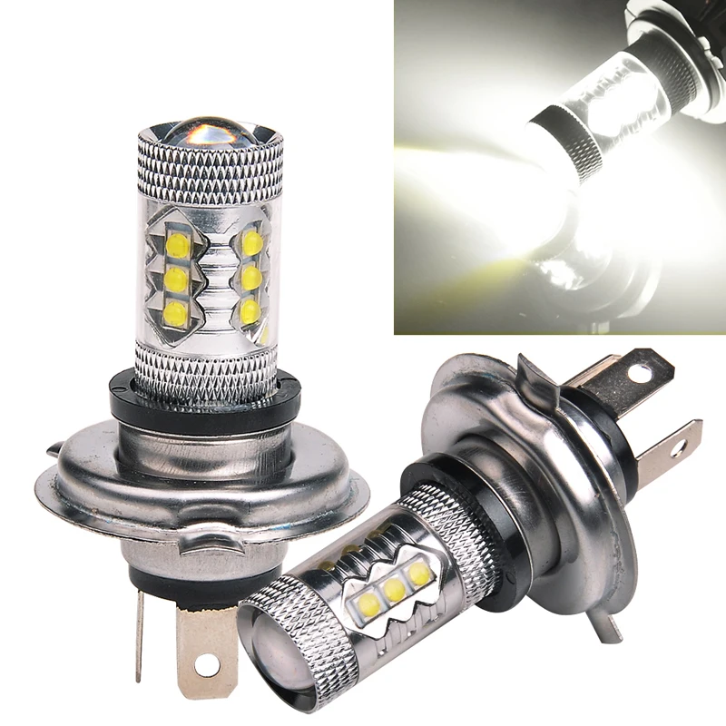 S cak 1 ift 80W Cree H4 LED Ampul SMD Araba Xenon Sis Lambas 360 