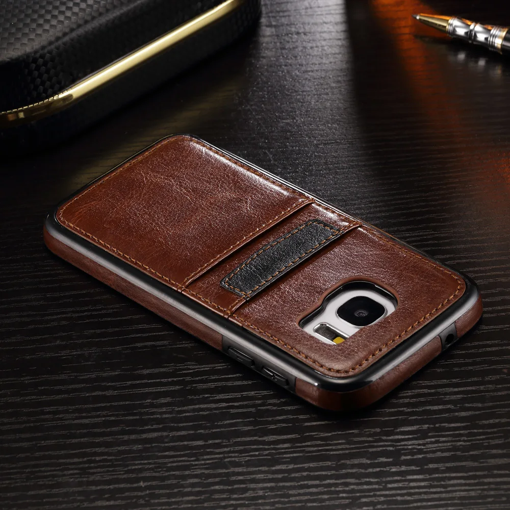 

XBXCase TPU + PU Leather Credit Card Cover Case for Samsung Galaxy S9 S8 Plus Note 8 S6 S7 Edge Luxury Soft Shell Case