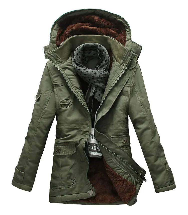 Плюс Размеры S-5XL Для Мужчин's длинный густой мех, пальто с подкладкой, Зимние Теплая Куртка Для Мужская куртка с капюшоном мыть хлопковые парки 4 вида цветов F018