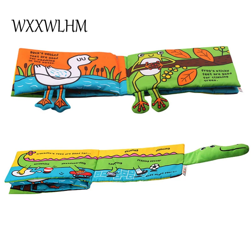 Baby Cloth Book Plush Toy Puzzle 0-1-3 Year-old Early Childhood Enlightenment Baby Paper Crocodile Cloth Book