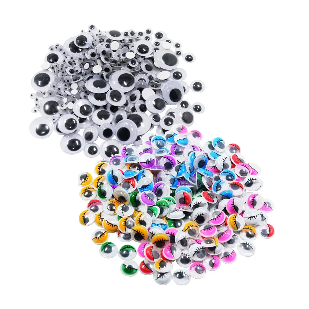 476pcs Assorted Size Mixed Color Self Adhesive Sticky Wiggle Googly