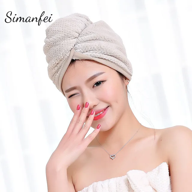 Cheap Simanfei Dry Hair Towel 2018 New Soft Lady's Magic Quick Dry Bath Hair Drying Towels Head Wrap Hat Bathing Tool Super Absorbent 