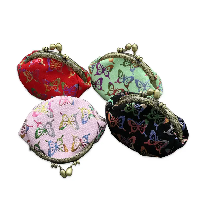 

Girls Coin Purse Kids Pouch Clutch Kiss-lock Wallet for Women Bags Butterfly Bronzing Canvas Card Pack Shell Type Key Case