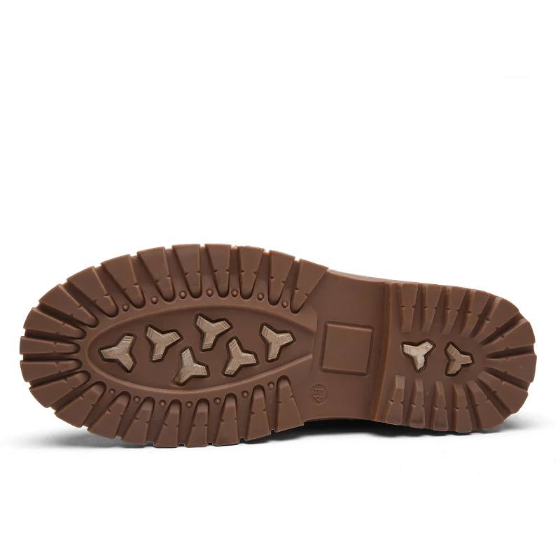 Shoes Men Snow Boots Pu Leather Winter Warm Safty Shoes With Fur Motorcycle Men Work Ankle Boot Doc Martins Autumn Men Oxfords