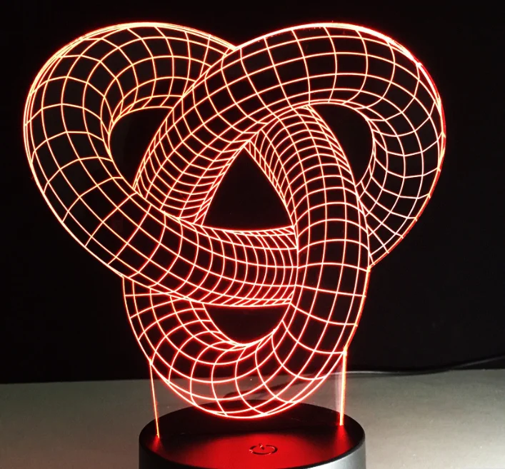 Абстрактный круг Любовь Узел Bulbing 3D светодиодный светильник голограмма Иллюзия 7 цветов Изменение декора лампы Лучший ночной светильник подарок Прямая поставка - Испускаемый цвет: Abstract lamp 11