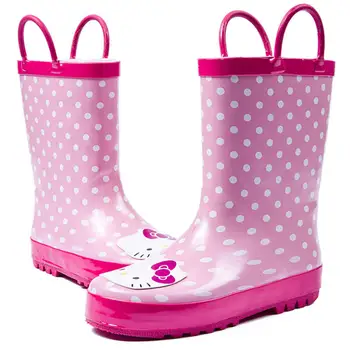 

2019 new children's rain boots girls rubber water shoes pink cartoon parent-child shoes EU size 23-36