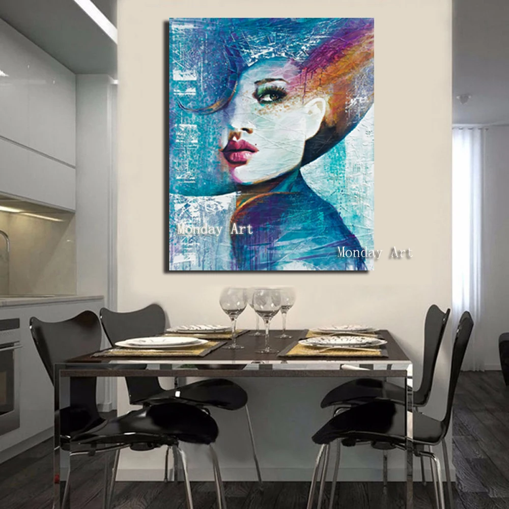 Free-Shipping-Abstract-Modern-100-Handpainted-Marilyn-Monroe-on-Canvas-Oil-Painting-Picture-Unframed