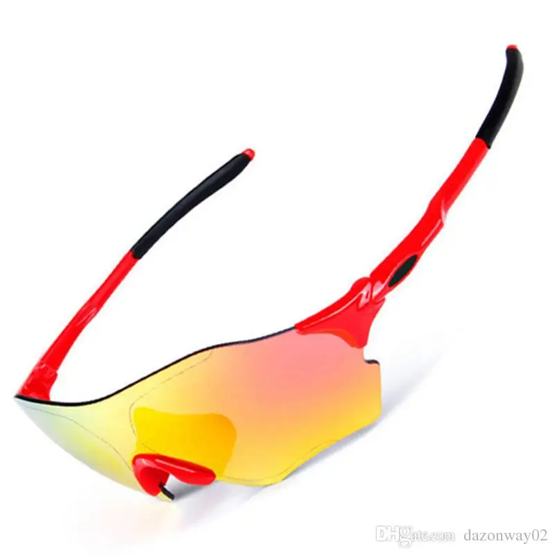 Мужские спортивные солнцезащитные очки с 3 линзами, поляризованные солнцезащитные очки EVzero для велоспорта, женские очки для горного велосипеда, очки для шоссейного велосипеда, очки для бега, рыбалки - Цвет: Red