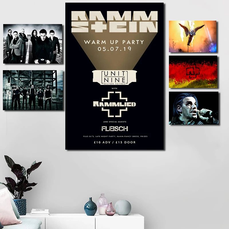 

Metal Band Rammsteines Wallpaper Motivational Wall Art Canvas Posters Prints Painting Oil Wall Pictures Living Room Home Decor