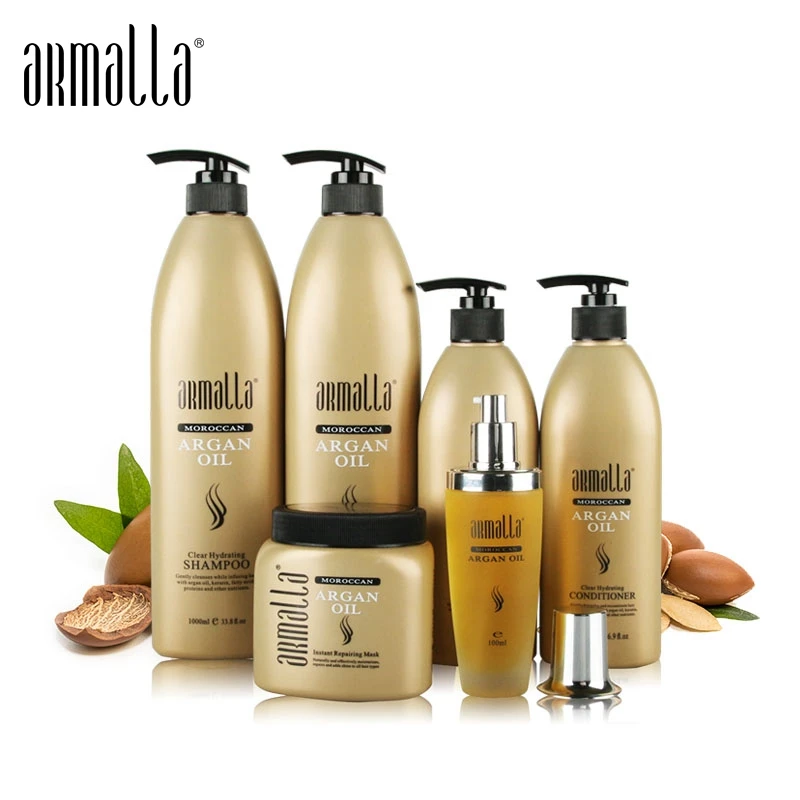 óleo de Argan Tratamento de Purificação de Produtos Produtos do Cuidado do Cabelo 6 Pcs Armalla Profissional Marroquino do Cuidado do Cabelo Definir Frete Grátis