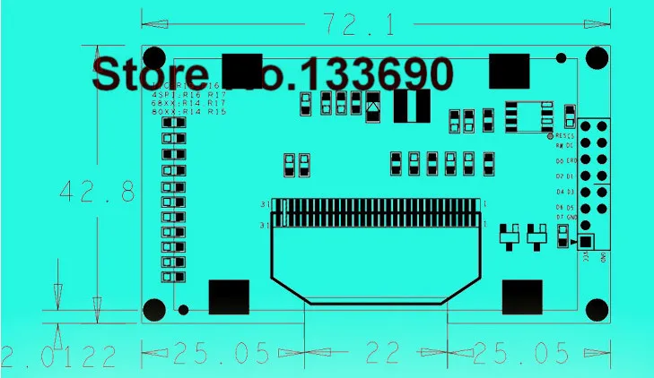 3,3 В 2,42 дюйма Зеленый 128x64 OLED дисплей модуль OLED 8bit-6800/8080 4-SPI последовательный IEC IIC интерфейс 16PIN SSD1309 драйвер