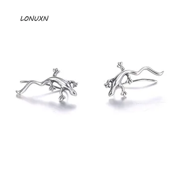 

high quality Korean version fashion Wild Leisure 925 silver gecko Women earrings Girls Beautiful gift jewelry 2.5*1.3CM