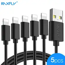 RAXFLY 5 шт./лот, usb-кабель для iPhone 7, 6, 6 S, 5, 5S, XS, Max, XR, зарядный Шнур для iPhone, кабель для синхронизации данных, кабели для зарядного устройства