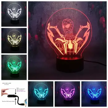 

Amroe Superhero Man Figure Spider man 3D Touch Base Lamp 7 color Led Shine Night Light Creative Decor Festival Kid Birthday Gift