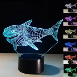 3D светодио дный Светодиодная лампа ночник настольная животных серии акрил панель дизайн Иллюзия Рождественский подарок для детей