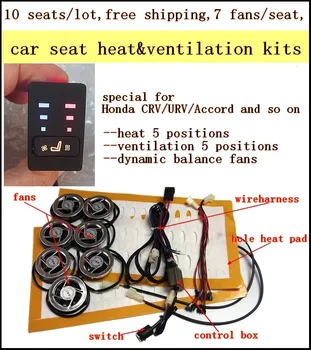 

10 seats/lot,7 fans/ seat,car seat ventilation kits for Honda Accord/CRV/URV and so on,with Dynamic balance fans