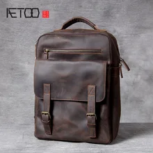 AETOO Retro Mad horse Leather shoulder bag, hand foreman layer cowhide backpack, male and female schoolbag, travel bag AETOO Retro Mad horse Leather shoulder bag, hand foreman layer cowhide backpack, male and female schoolbag, travel bag