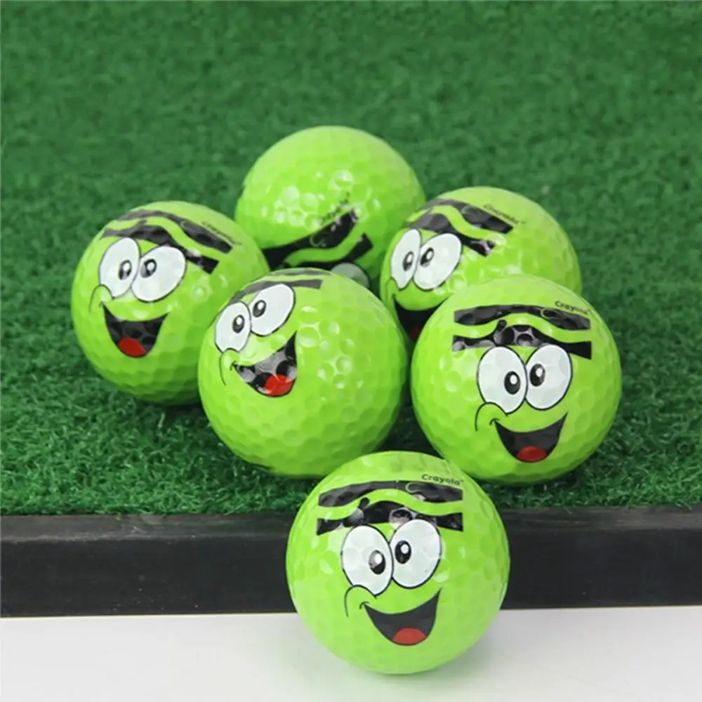

2019 New Fashion Golf Ball Cartoon Face Pattern Printed Synthetic Rubber Golfing Practice Resin Balls Present Gift
