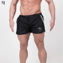 SJ летние мужские Брендовые спортивные для бега шорты для похудения мужские черные короткие брюки для бодибилдинга мужские фитнес шорты для спортзала для тренировок