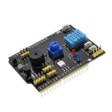 Dht11 Lm35 Temperature Humidity Sensor Multifunction Expansion Board Adapter For Arduino Uno R3 Rgb Led Ir